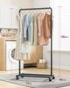 Sakugi Hanger Rack double type with casters and mesh Stylish ideal for and High load 73cm x 42cm x 150cm - All-metal construction, shelf. design,