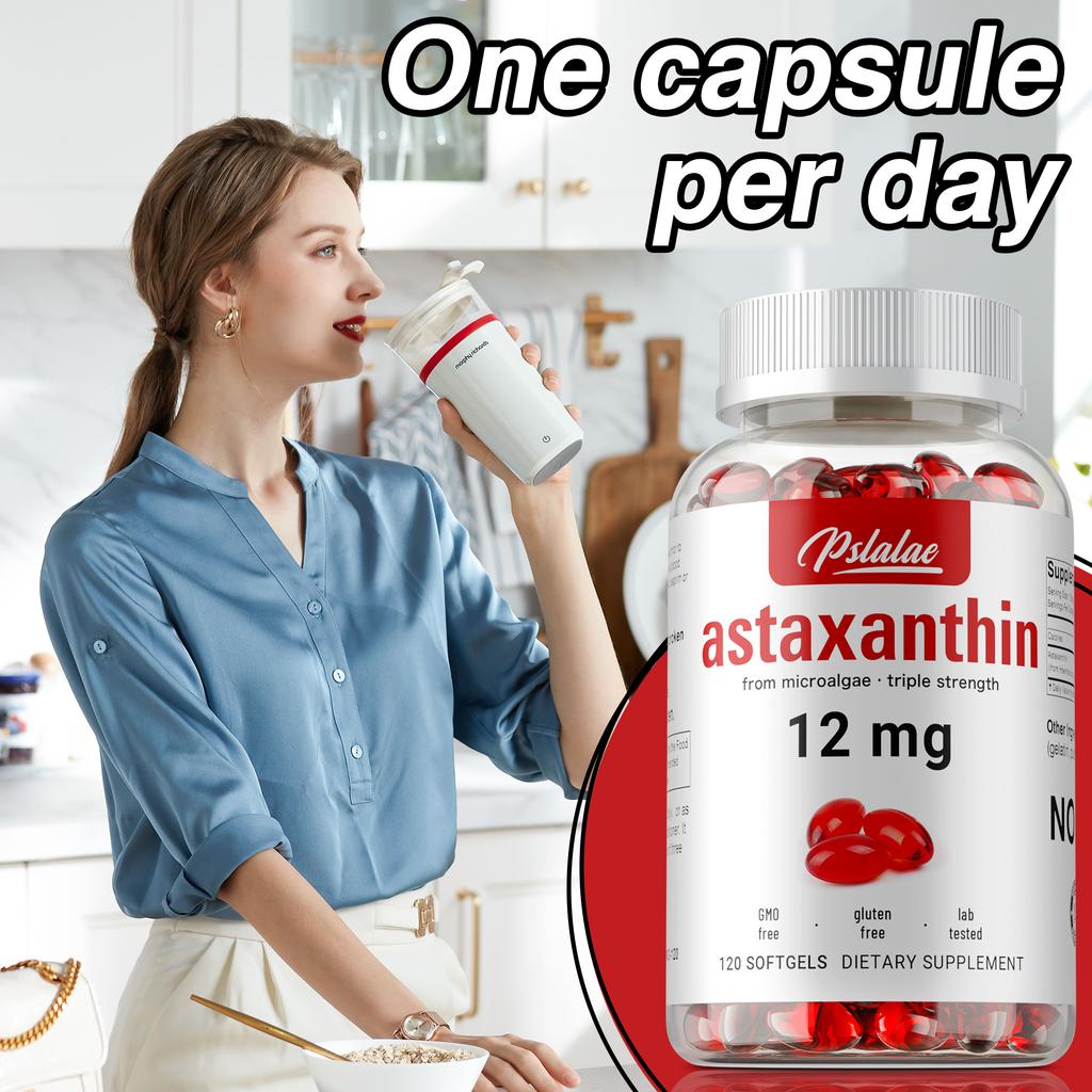 Astaxantina 12mg - Migliora l'Immunità, Protegge Occhi, Pelle e Articolazioni