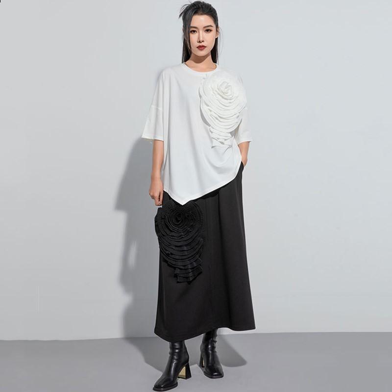 T-shirt à manches courtes pour femmes, en coton, vintage, floral, décontracté, ample, grande taille, été