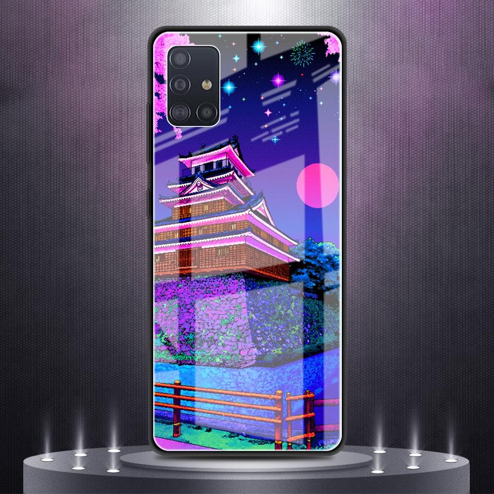 

Роскошный стеклянный чехол для Samsung Galaxy A51 A52 A50 A71 A21s A31 A70 A72 A10 A30 M31 M51, задняя крышка с мягким краем, Art Pixel Aesthetic Samsung M31