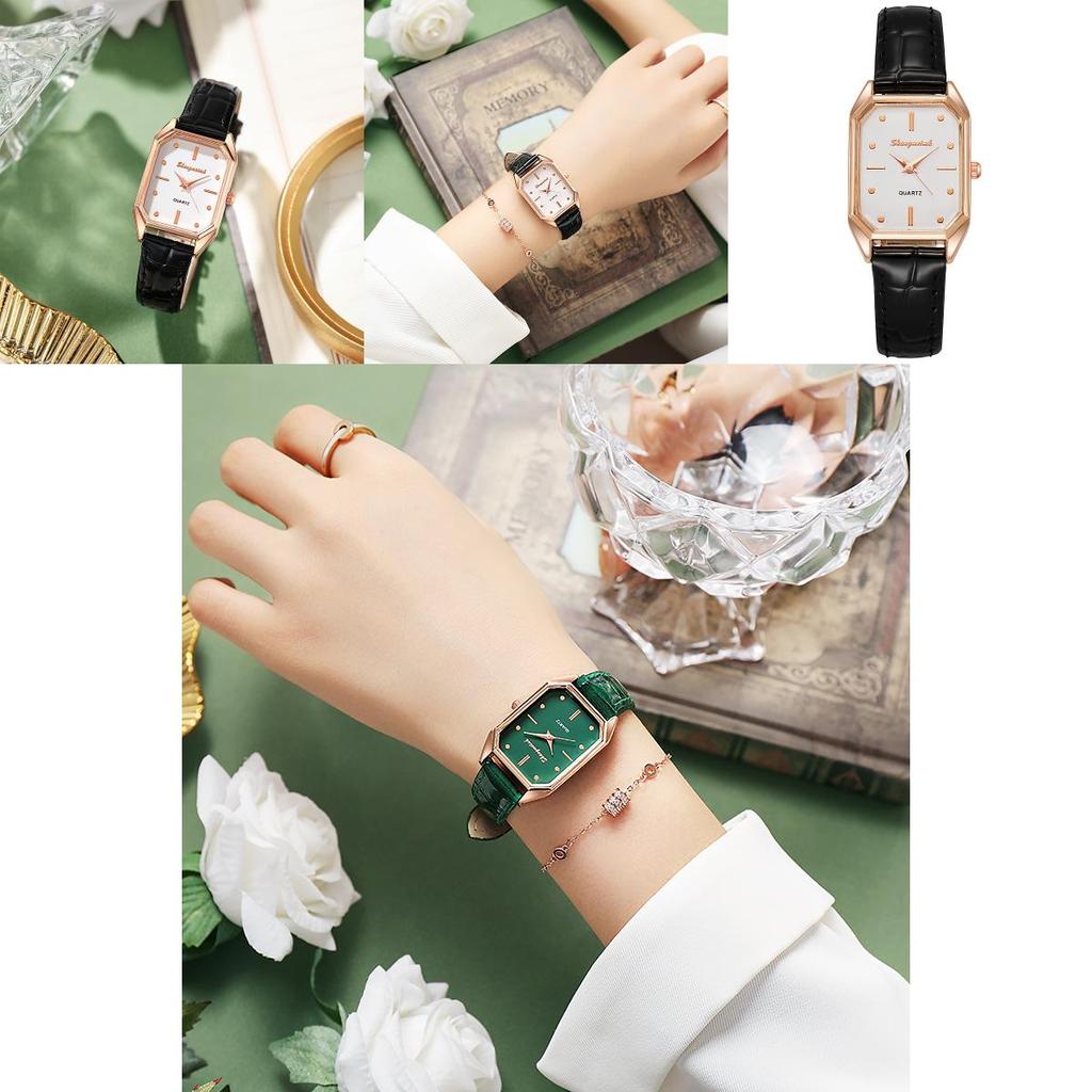 2022 Green Quartz Ladies Watch With Beautiful Square Dial For Live Broadcasting