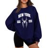Women's Rugby Print Baseball Sweatshirt Neck No