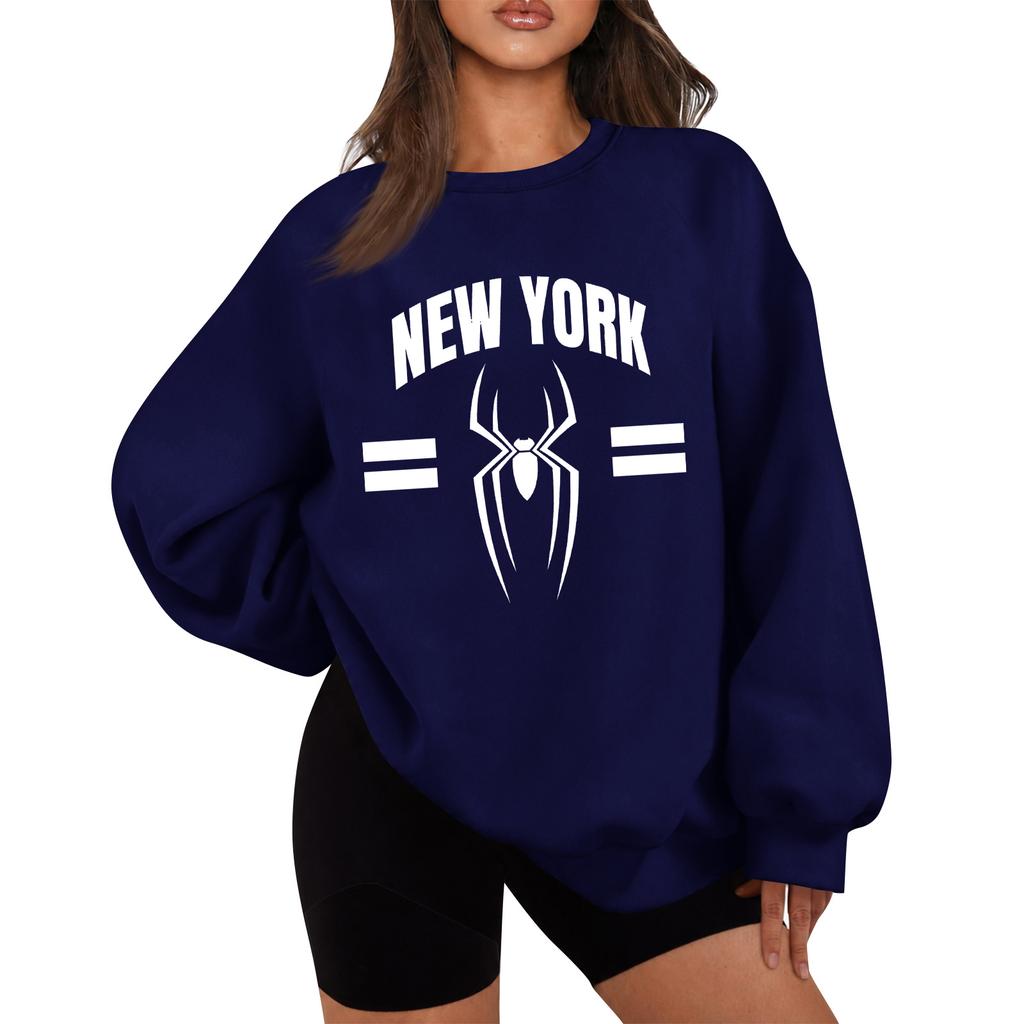 Women's Rugby Print Baseball Sweatshirt Neck No