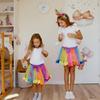 Rainbow Wig Long Curly Tulle Skirt Gloves Dress Set For Cosplay Costumes  Dance Costume Props Accessories