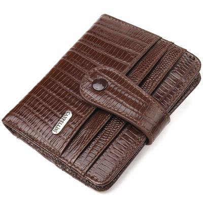 Strukturierte Herrenbrieftasche aus echtem Leder CANPELLINI Geldbörse 21691 Braun