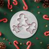 Gingerbread Man Cookie Mould Set of 3 Stainless Steel Silver Red Coated Christmas Baking Tools