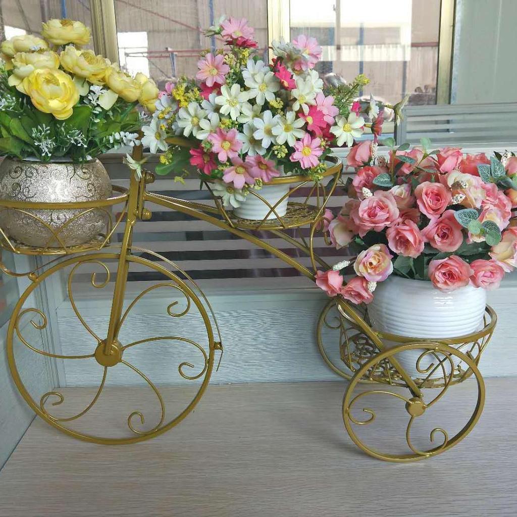 European-Style Multi-Layer Indoor Bicycle Flower Rack for Plants and Indoor Use