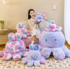 35-50cm Flip Over Octopus Rabbit Doll Emotion Double Sided Flip Face Changing Octopus Plush Toy Doll Pillow Rabbit Cloth Doll