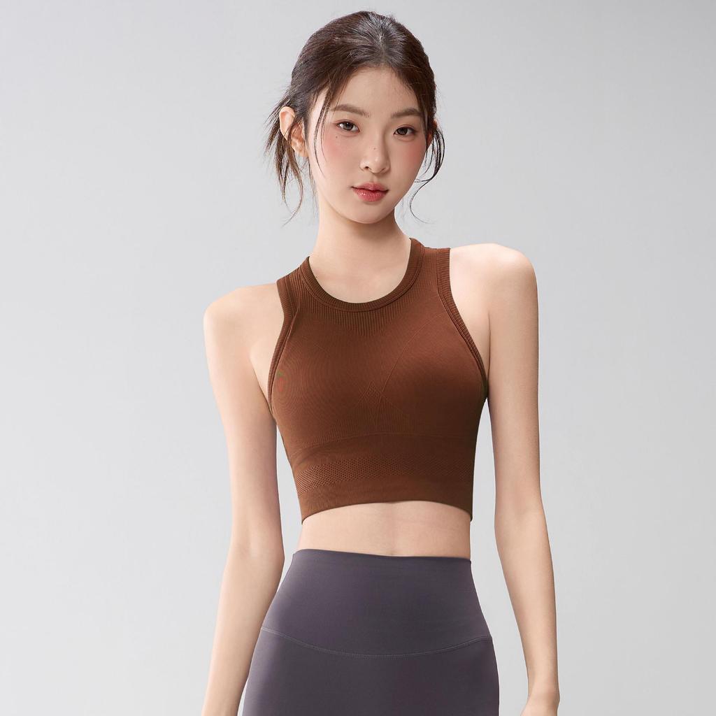 Women's High-Support Shockproof Yoga Vest Sports Bra - Beautiful Back Design for Running, Fitness, and Yoga Training.