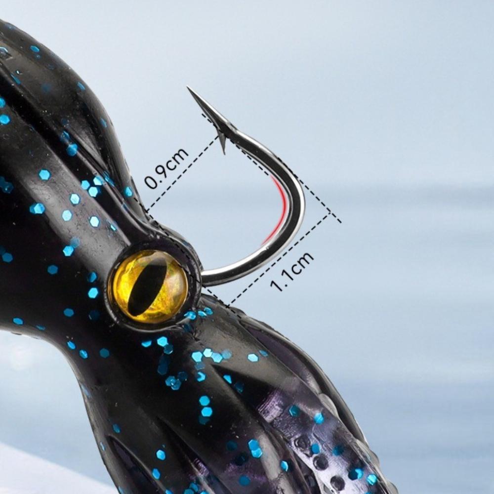 2pcs Built-in Counterweight Fishing Lure 11cm Length 22g Weight Artificial Bait Long Tail Silicone Material Squid Skirts