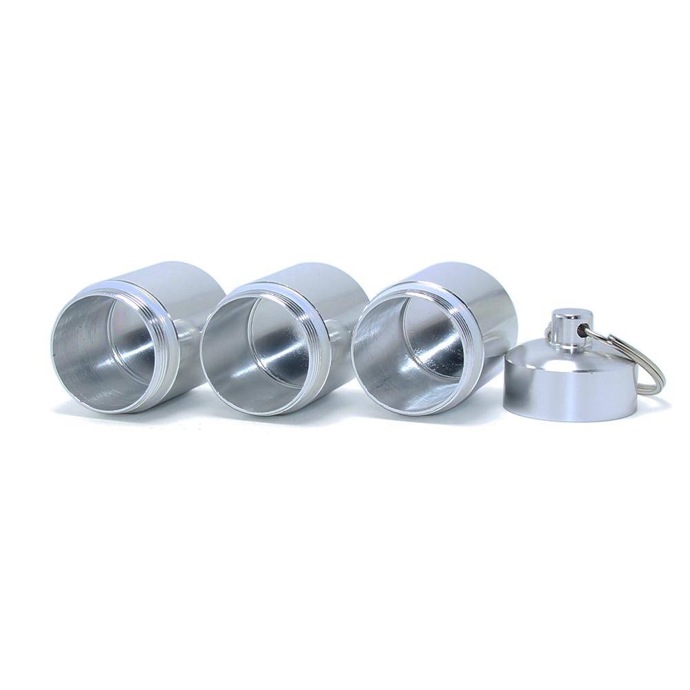 4 Compartments 1 Day Precision Aluminum Pill Case Holder Medicine Box Capsule Container Key Chain Travel Pill Organizer Keyring