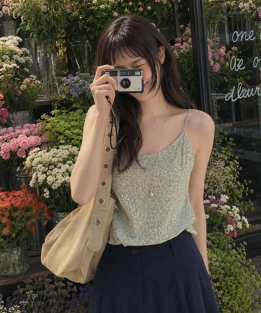 THURSDAY ISLAND Lace Point Shirred Sleeveless Top_T264Msl940W