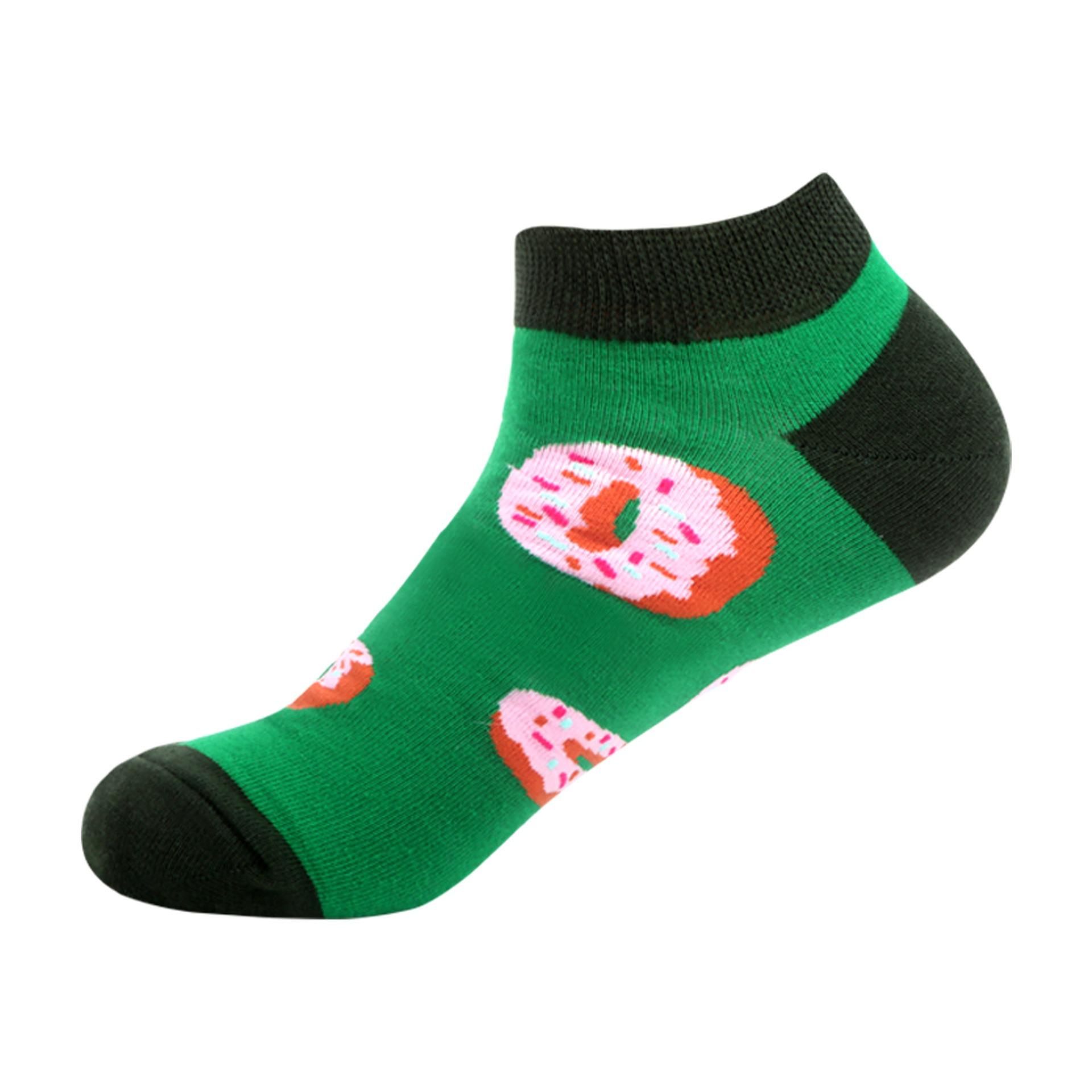 

Мужские качественные деловые носки до щиколотки Повседневные оригинальные граффити Еда Геометрическая клетка Разноцветные летние Веселые гребенной хлопок Короткие носки EU 40-46