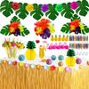 Table Hawaiian Grass Skirt Set Party Decorations Set For For Beach Summer Party