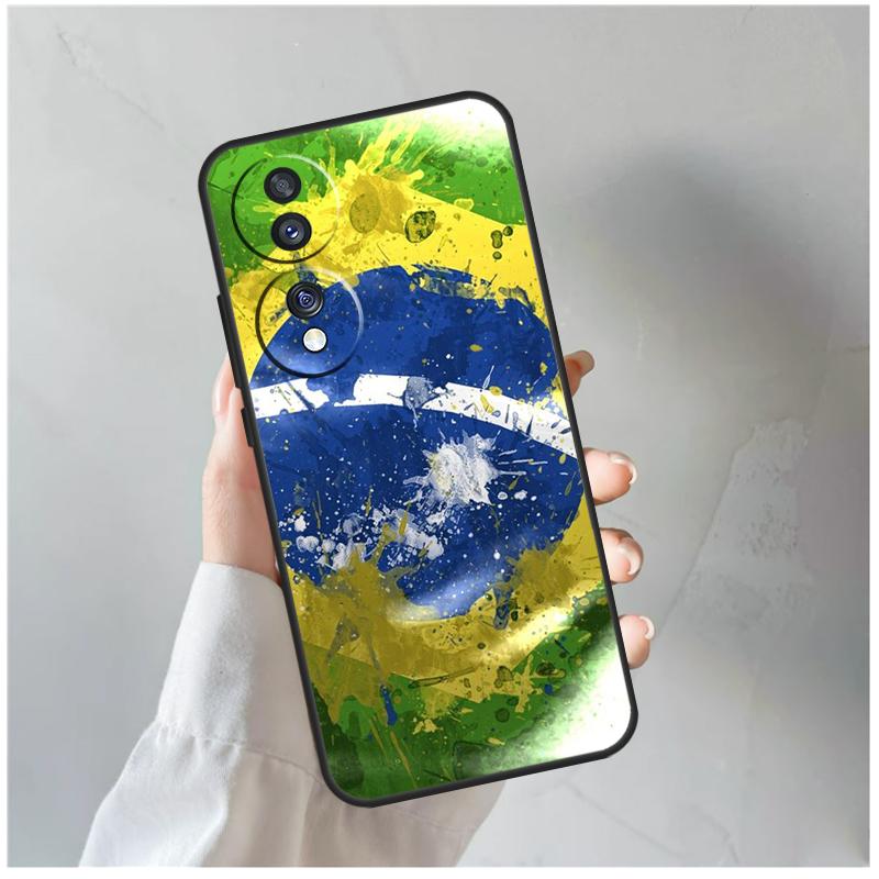 Brazil Brazilian Flag For Honor Magic 8 5 6 7 Pro Case For Honor 200 400 70 90 Lite X8c X8b X9a X9b X9c X9d Win RT