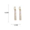 Fashion Long Geometric Drop Earrings Luxury Gold Copper Color Rectangle Rhinestone Earring for Women Party Zircon Gift