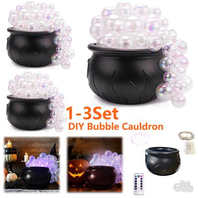 Halloween Decorations Indoor Bubbling Cauldron Set Multi-Purpose Candys Jar Witches Bowl for Home Kitchen Room Party Table Decor
