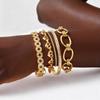 Vnox Stainless Steel Chain Bracelet For Women Girls Layered Charm Heart Statement Hand Jewelry Christmas Gifts