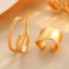 Matte Gold Ear Cuff Set Minimalist Curved and Band Ear Clips Non Piercing Ear Jewelry