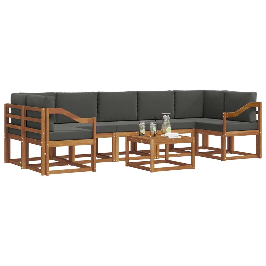 Outdoor Sofa Set with Cushions 8 pcs Natural and Anthracite