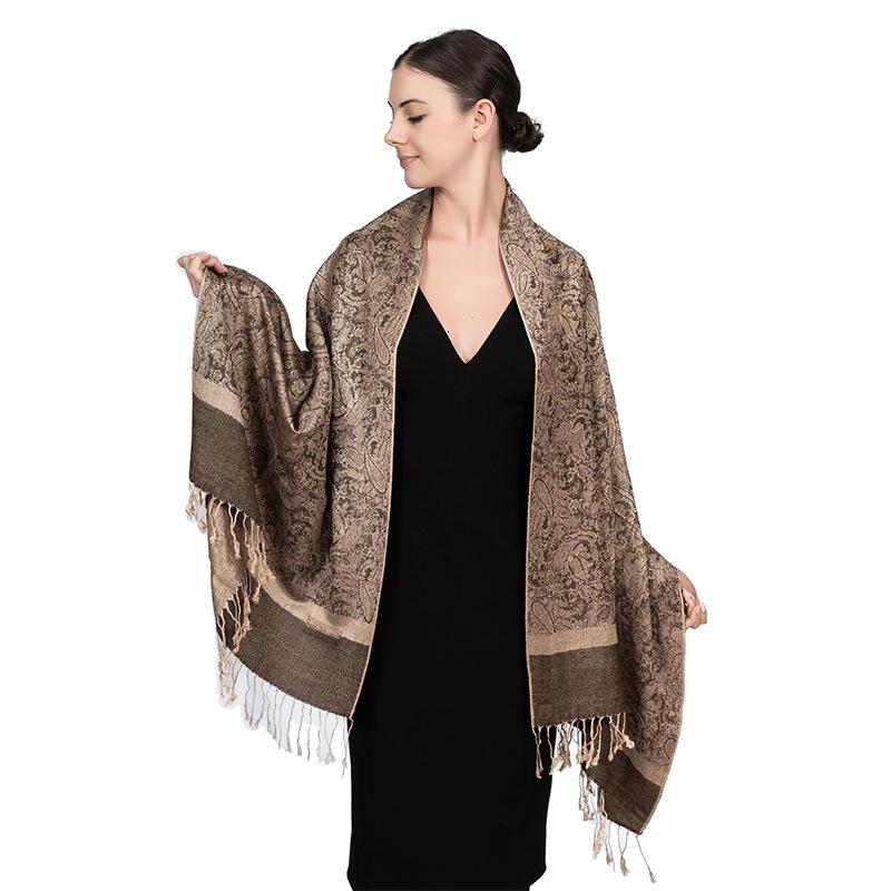 Luxury Brand Light Luxury Shawl Women'S Wrap Scarf Design Jacquard High-End Imitation Cashmere