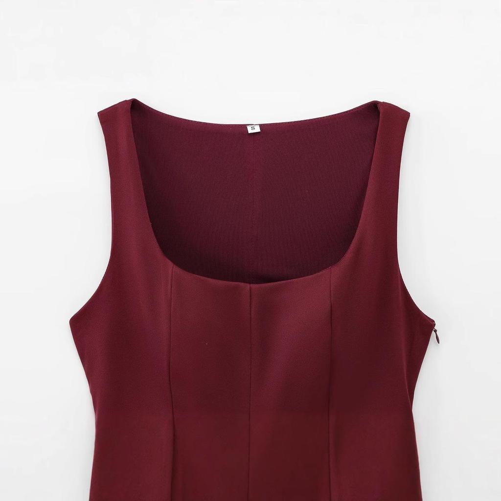 2025 Women's Spring Slimming Elastic Vest with Short Skirt Hem Style