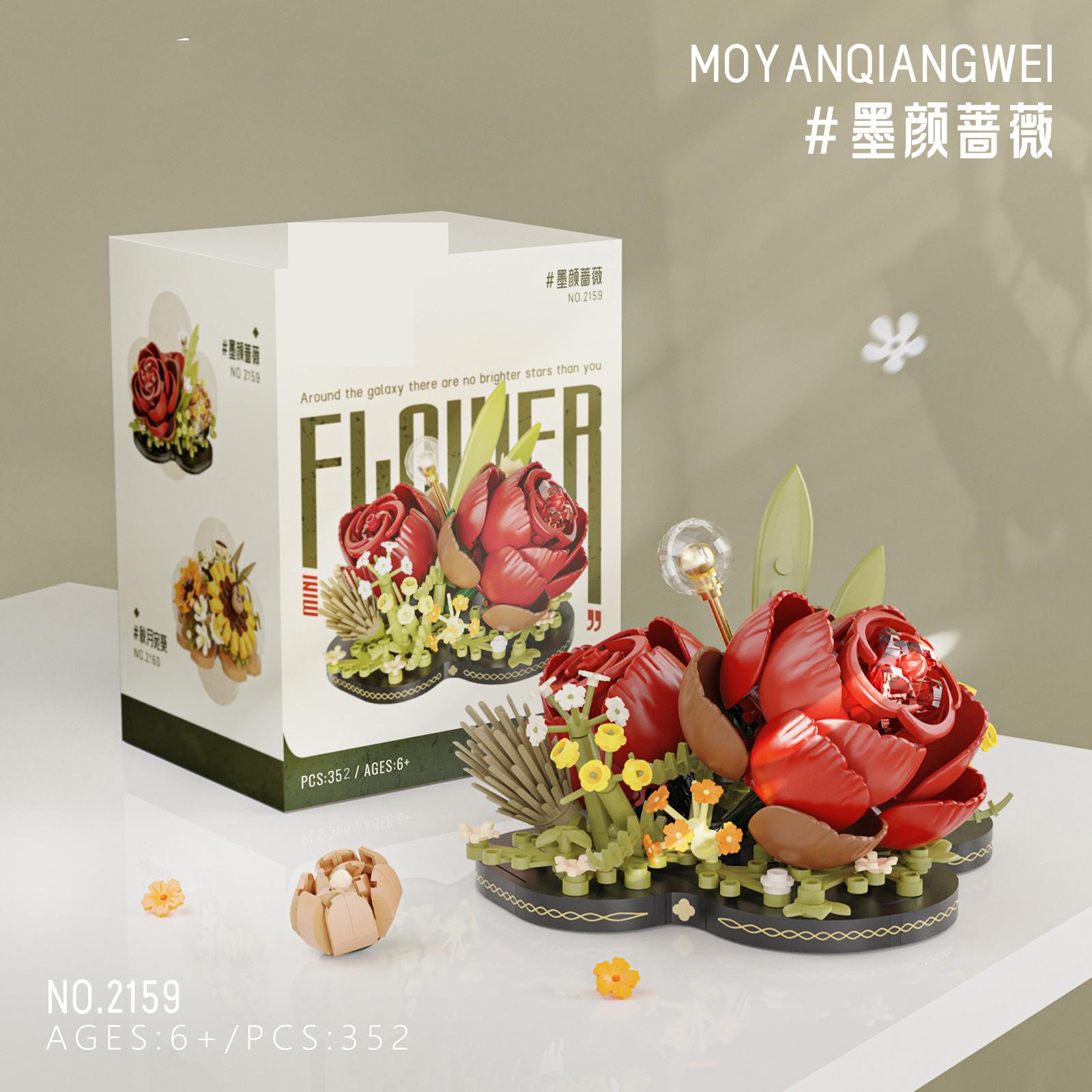 

Adults Flowers Micro Particle Building Block Set Toys for Children 7 to 12 Year Old Rose Flower Bouquet Mini Assembled Brick Toy