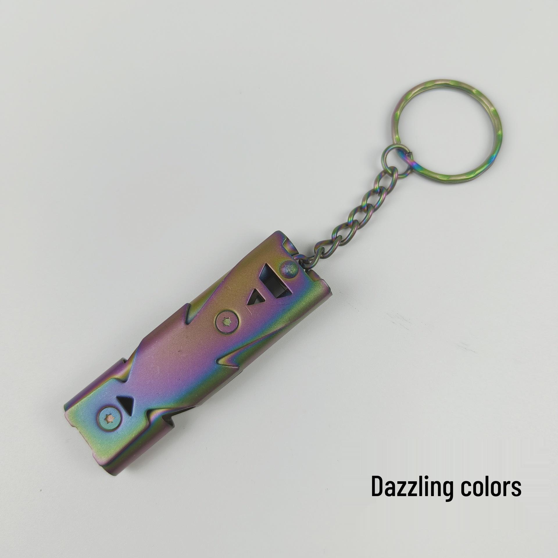 Stainless Steel Double-Tube Emergency Survival Whistle - High-Frequency, Loud, High-Decibel Outdoor Whistle.