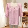 Camicetta da Donna Scollo Quadrato Manica 3/4 Colore Unico Casual Vestibilità Larga Pizzo Intrecciato Estiva Traspirante Top
