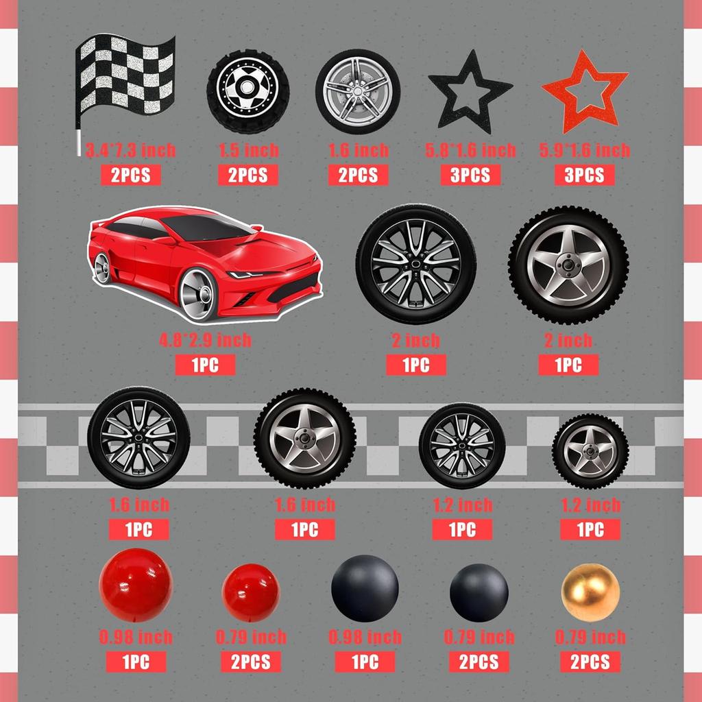 28 st Blå Racinghjul Tårtdekoration Däck Tårtdekorationer för Pojke Barn Födelsedagsfest Racingtema Fest Racerbil Festartiklar