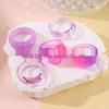 Fünfteiliges, farbenfrohes, unregelmäßiges Ring-Set aus Acrylharz für Damen – minimalistisches Nischendesign