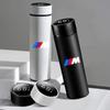 Tasse Intelligente à Température Contrôlée en Acier Inoxydable 500ml avec Emblème de Voiture Tasse à Café Autocollants Intérieur Automobile Pour X1 X2 X3 X5 X4 X6