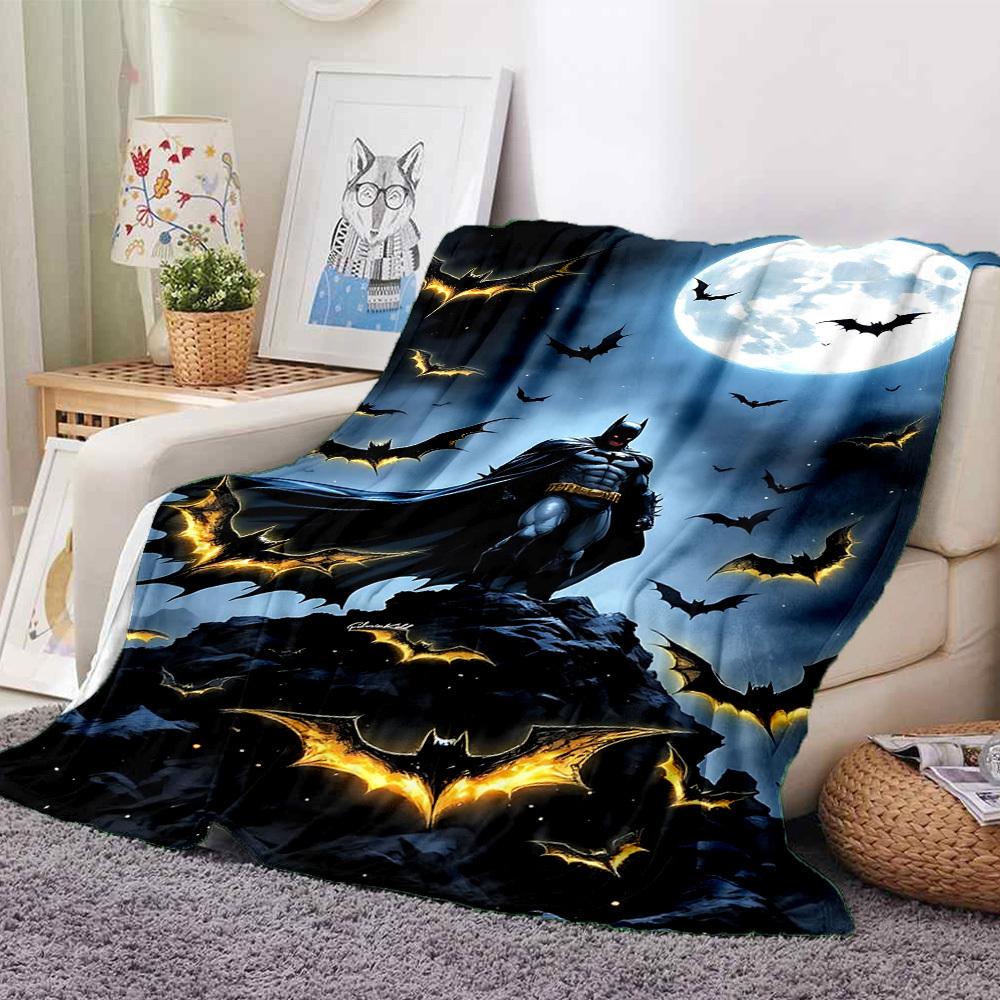 1pc Batman Blanket Lightweight Flannel Throw For Sofa, Bed, Travel, Camping, Livingroom, Office, Couch, Chair, And Bed