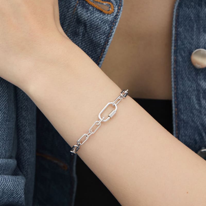 hyeres-lor Noaiyu Silver (W) Link Chain Bracelet S HL3B98068W9