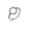 New 925 Silver Sparkling Bow Double Hearted Zircon Ring for Women DIY High Quality Wedding Jewelry Gifts