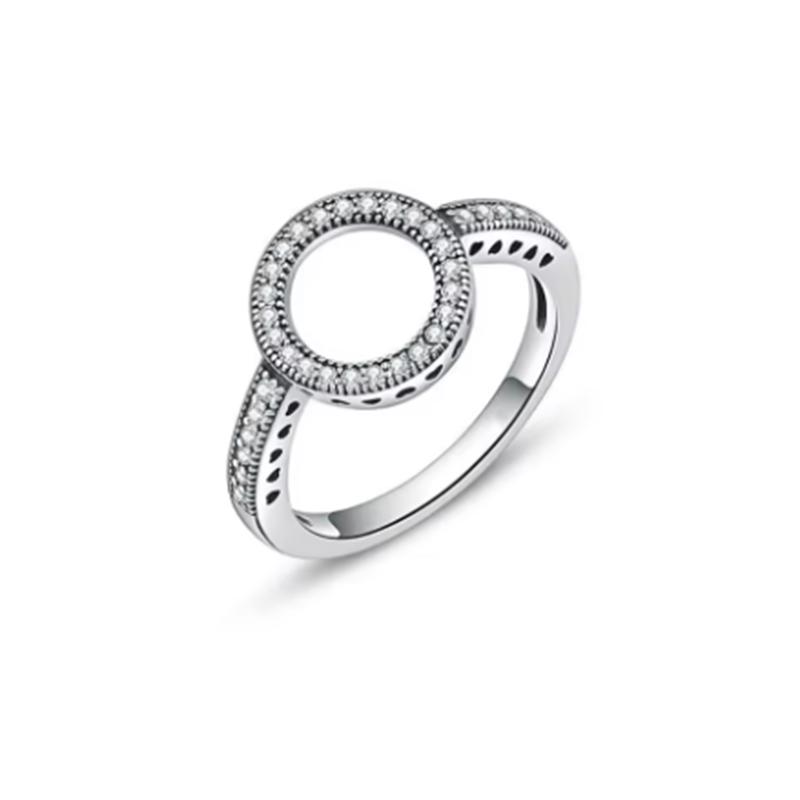 New 925 Silver Sparkling Bow Double Hearted Zircon Ring for Women DIY High Quality Wedding Jewelry Gifts