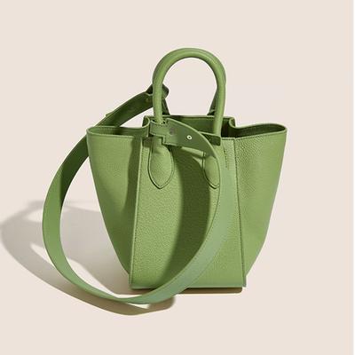 Genuine Leather Women's Spring/Summer Wing Bag Bucket Bag Niche Exquisite Hand-held Cross-body Basket Bag