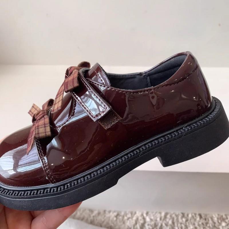 Scarpe Stile Giovanile Scarpe Piatte da Bambina Principessa con Dettaglio Fiocco Pelle PU Suola Morbida Slip-On Calzature per Bambini
