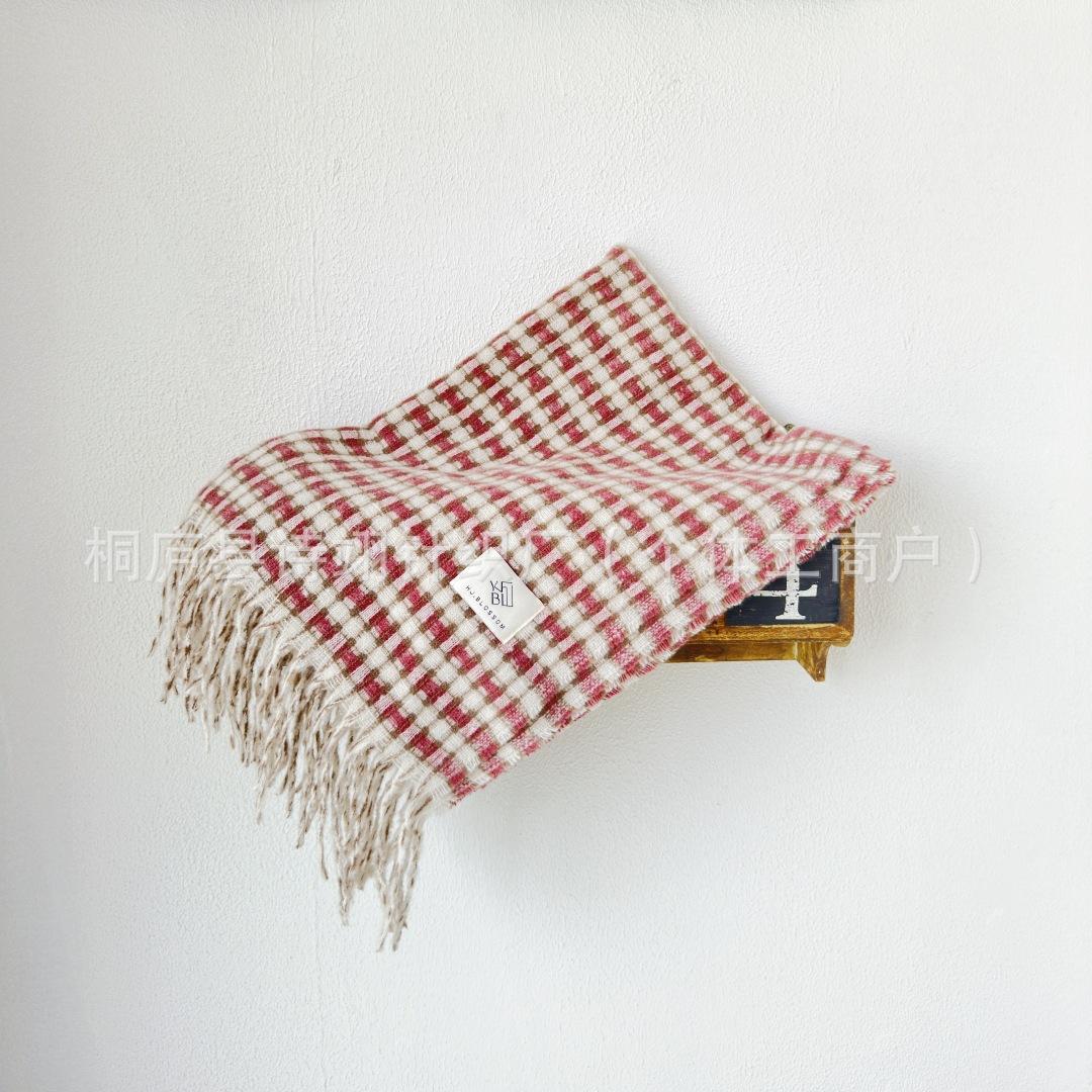 Tonglu Scarf Women s New Plaid Imitation Cashmere Warm Shawl Student Couple Versatile Thickened Scarf 200CM