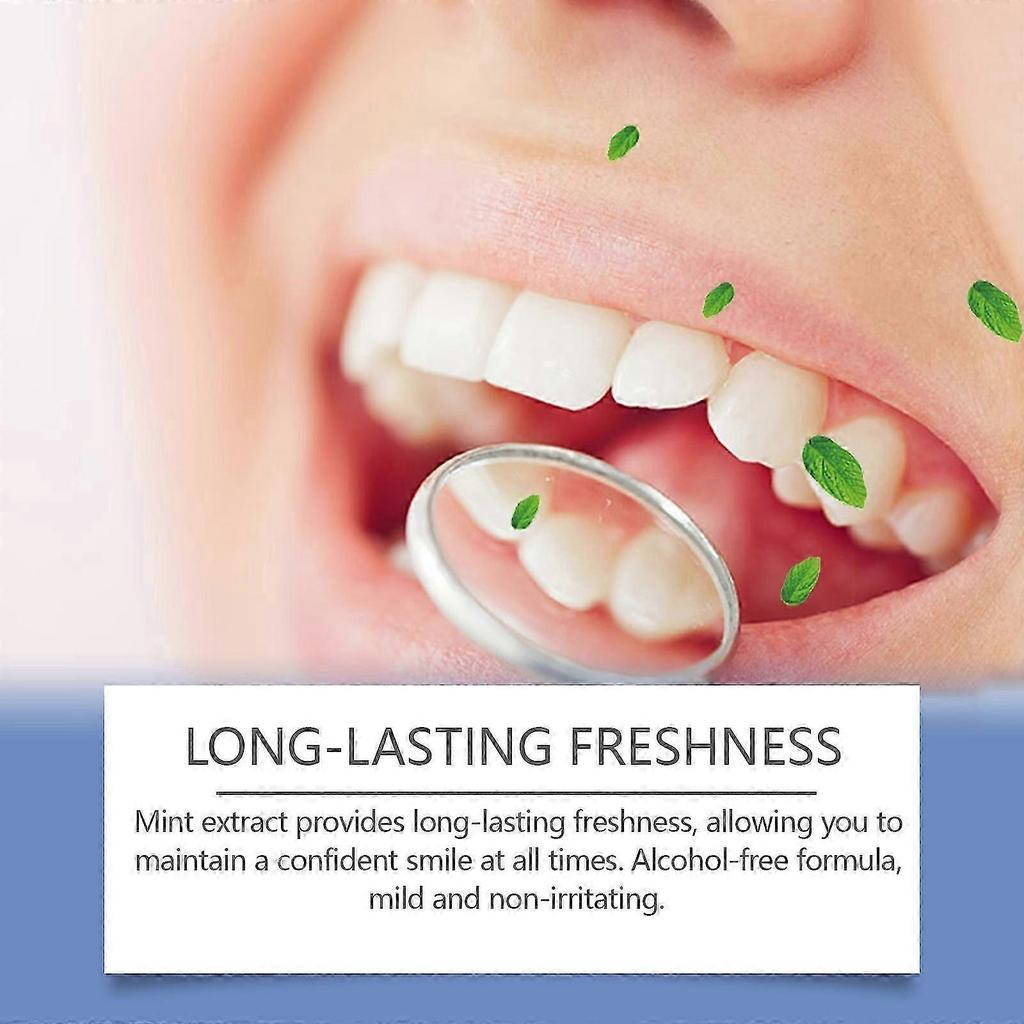 Triple Teeth Mouthwash - Alcohol-Free Fresh Mint Oral Rinse with Lemon Extract & Xylitol, Prevents Tooth Decay, Long-Lasting Freshness, Gentle & Sensi
