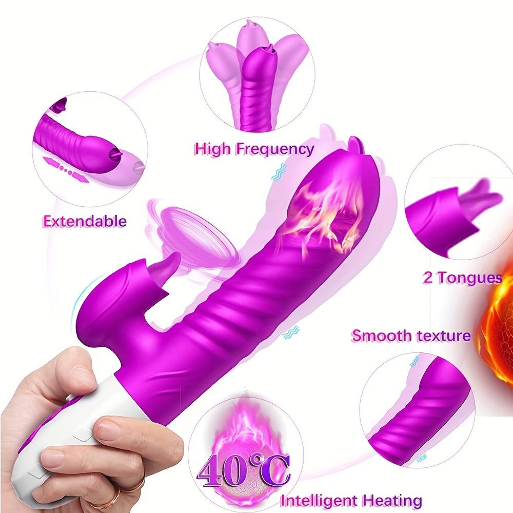 Powerful Thrusting Vibrator Female Clitoris Sucker Vacuum Stimulator Tongue Licking Sucking Dildo Adult Goods Sex Toy for Women