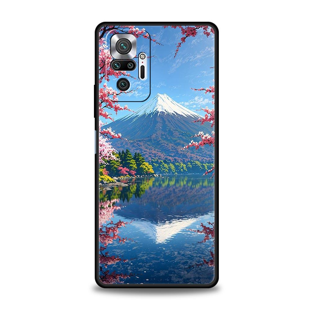 Japan Mount Fuji Painting Cherry Blossom Phone Case For Xiaomi Redmi Note 14 13 5G 10 11 12 Pro Plus 4G 14C 13C 12C 10C Cover