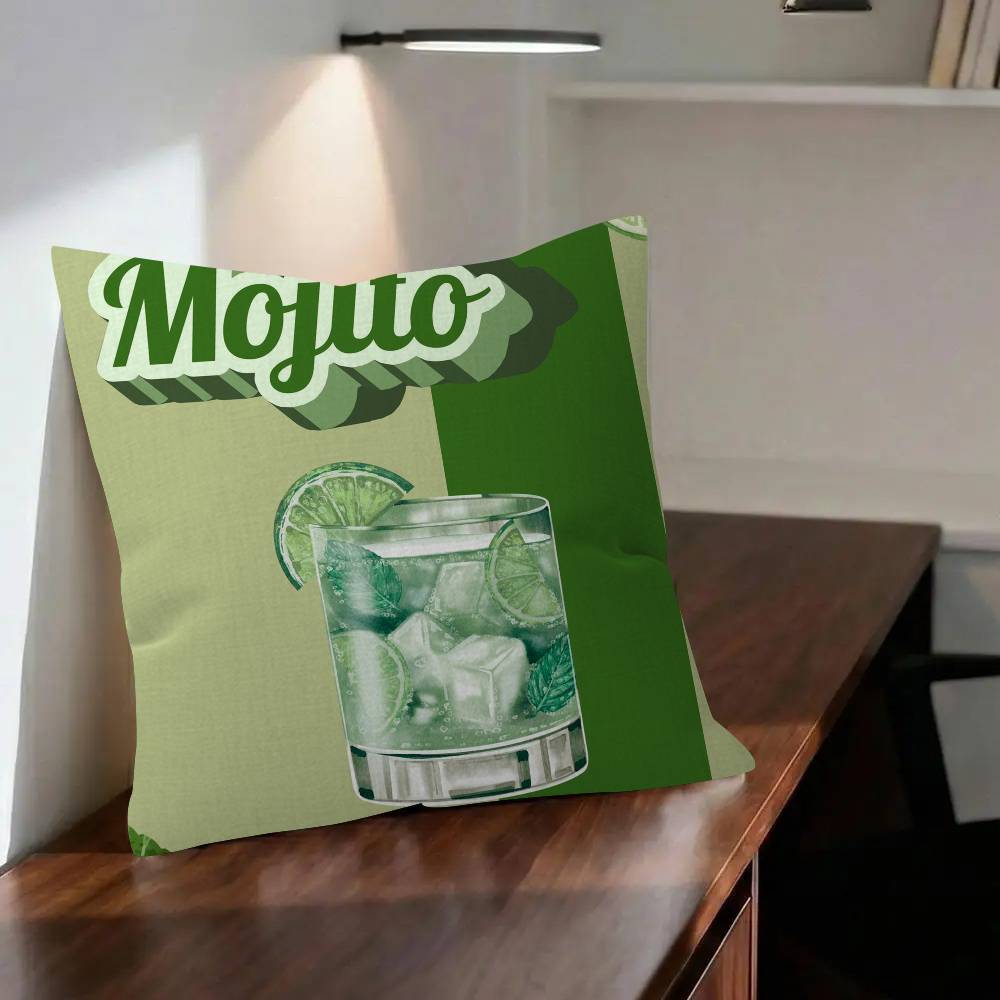 Mojito Cocktail Art Cushion Cushion Cover Pillowcase Upholstery Sofa Throw Pillow Home Decor Pillowcas