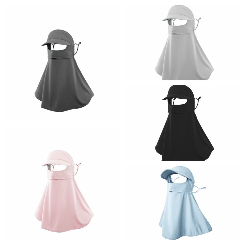 Summer Face Cover Sunscreen Face Scarf Mask With Hat Elastic Face Gini Mask Women/Girls