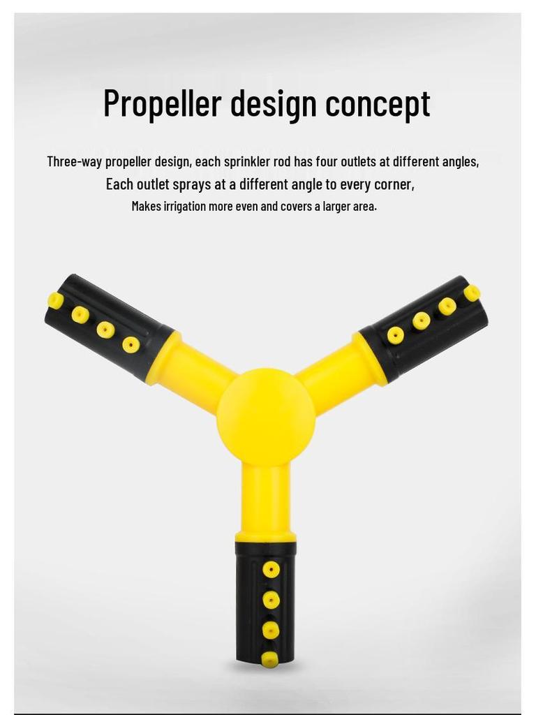360° Automatic Rotating Nursery Sprinkler: Three-Way Irrigation Nozzle