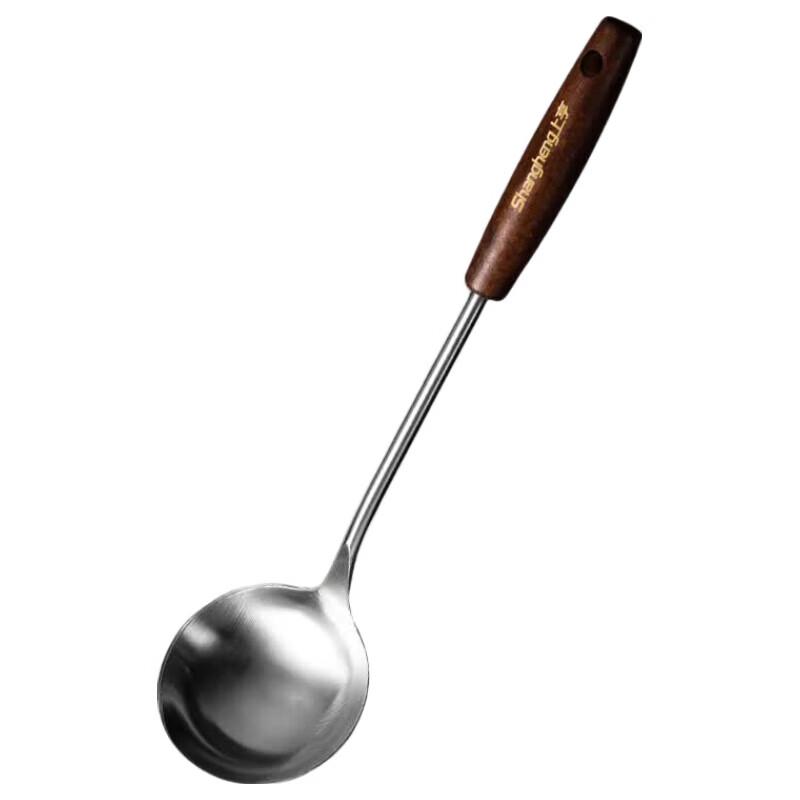 Shangheng Stainless Steel Small Soup Spoon with Wooden Handle