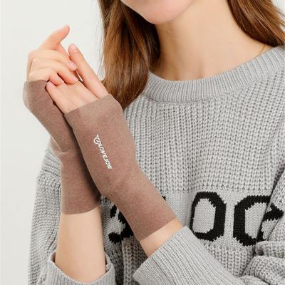 Women Thick Warmth Knitted Gloves Plush Fingerless Mittens Half-finger