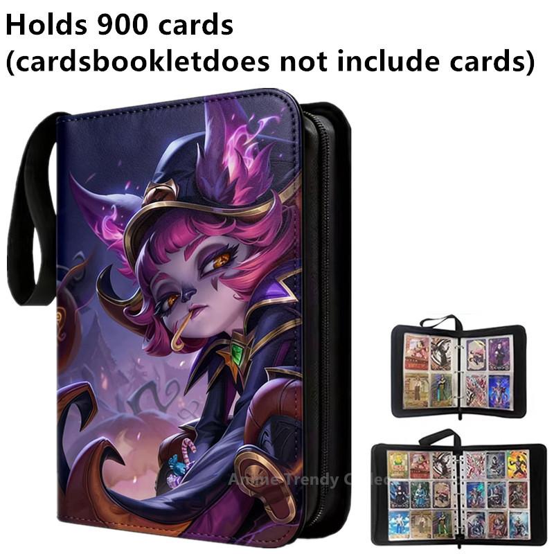 400pcs/900pcs Card Album Book Folder 4/9 Card Slots Collections Zipper Double Pocket Zipper Card Binder Holder