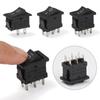 5Pcs Black SPST On/Off KCD1 Power Buttons Push Button Switches Rocker Switch 15x21mm