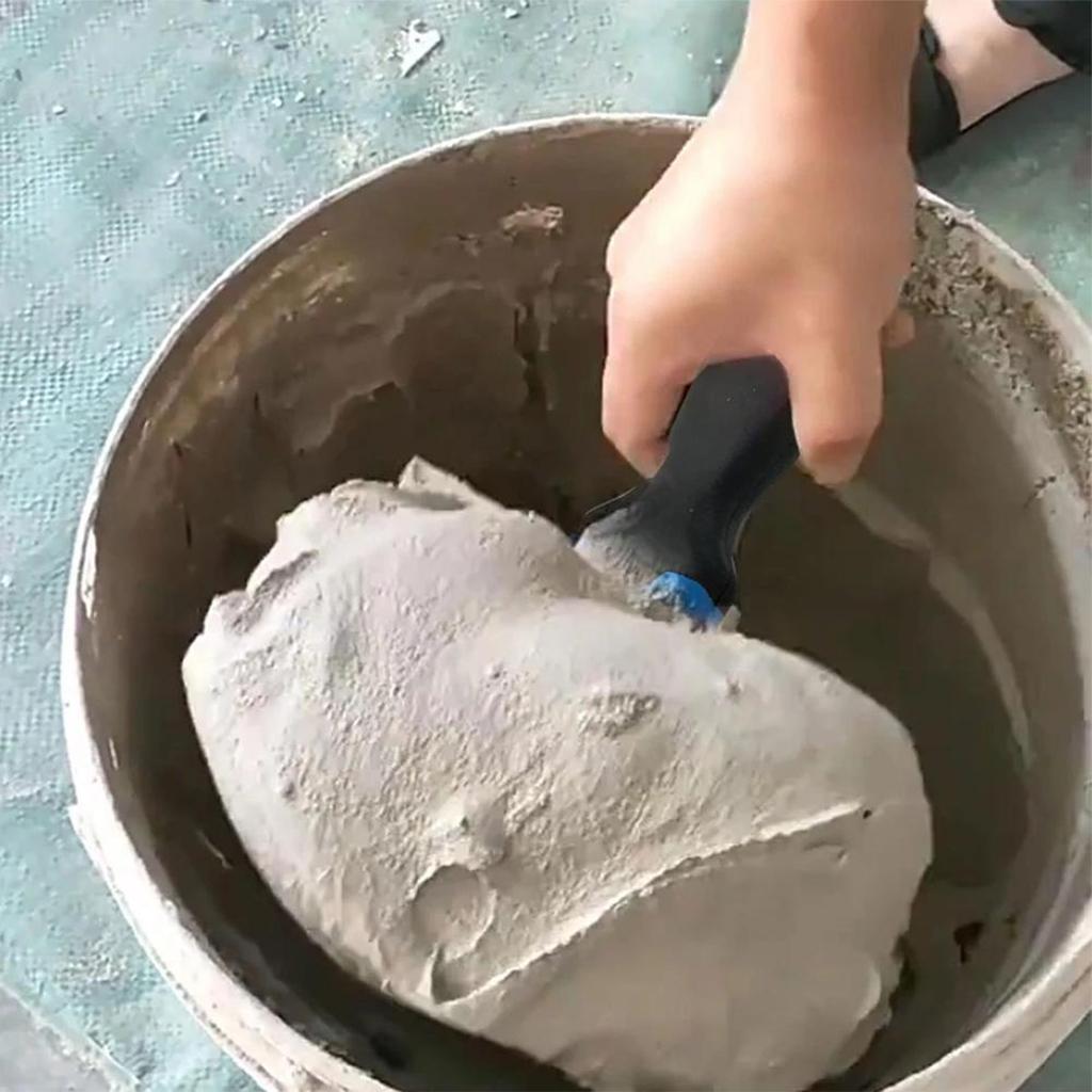 Spatola Curva in Acciaio Inossidabile con Manico Ergonomico per Intonacatura, Raschiatura Cartongesso e Pulizia Superfici